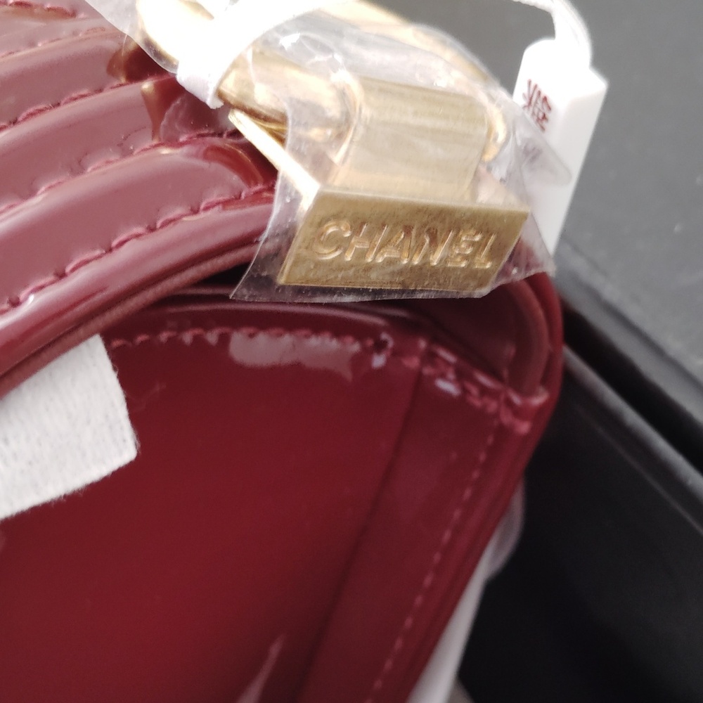 Burgundy Quilted Patent Statement Bag - Picture 8 of 8